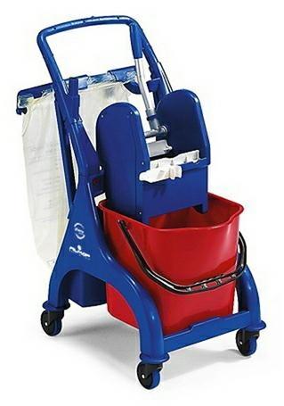 CARRELLO MONOVASCA CON STRIZZATORE E PORTA SACCO LT.50