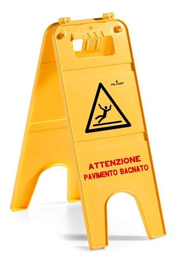 SEGNALE PAVIMENTO BAGNATO A DUE ANTE
