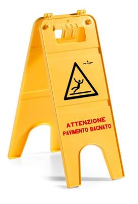 SEGNALE PAVIMENTO BAGNATO A DUE ANTE