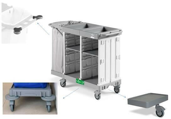 CARRELLO DI SERVIZI ALPHA HOTEL5300-06 C/PARACOLPI E APPENDI