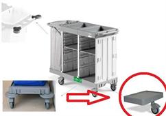 PIATTO REGGISACCO IN PLASTICA CM.48X32X7 C/RUOTA GOMMA Ø125