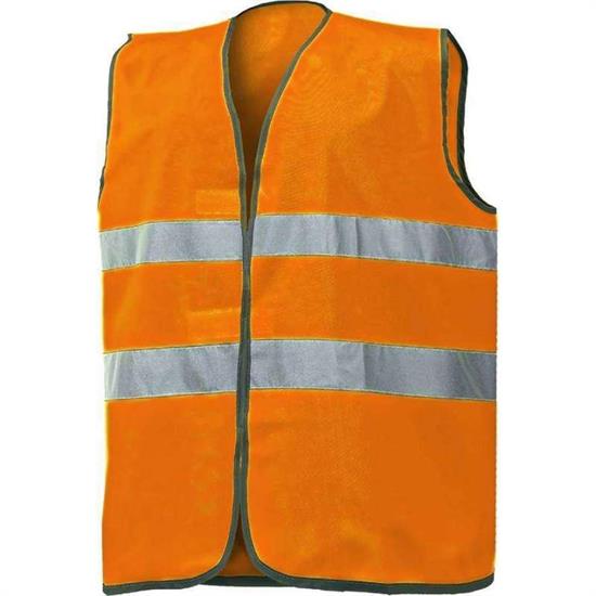 GILET ARANCIONE FLUO+BANDE C/PORTA B