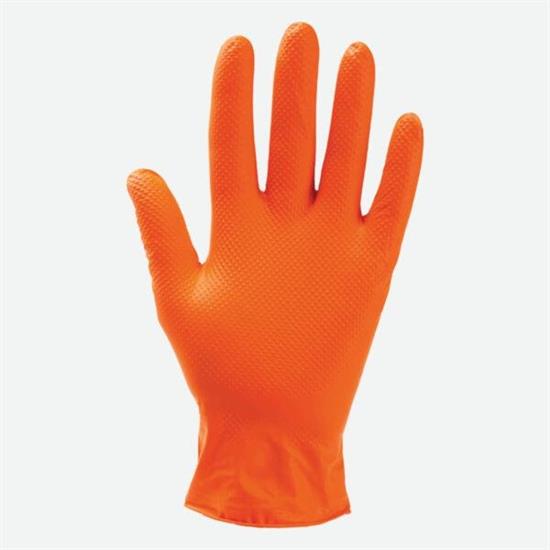 GUANTO NITRILE DIAMOND HI GRIP ORANGE MIS.M PZ.50