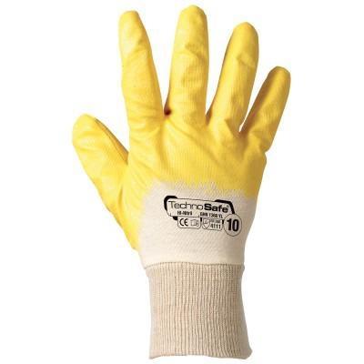 GUANTO DA LAVORO COTONE JERSEY/NBR GIALLO MANIC.TELA TG.9